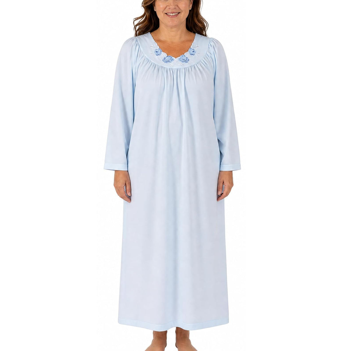 Shadowline Nightgown Nightshirt, 2X, Bluebell