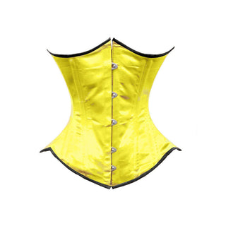 luvsecretlingerie Corset, Large, Yellow (Black Trim)