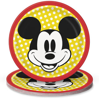 Unique Industries Unique Disney Mickey Mouse Round Dessert Paper Plates 7", 8 Pcs