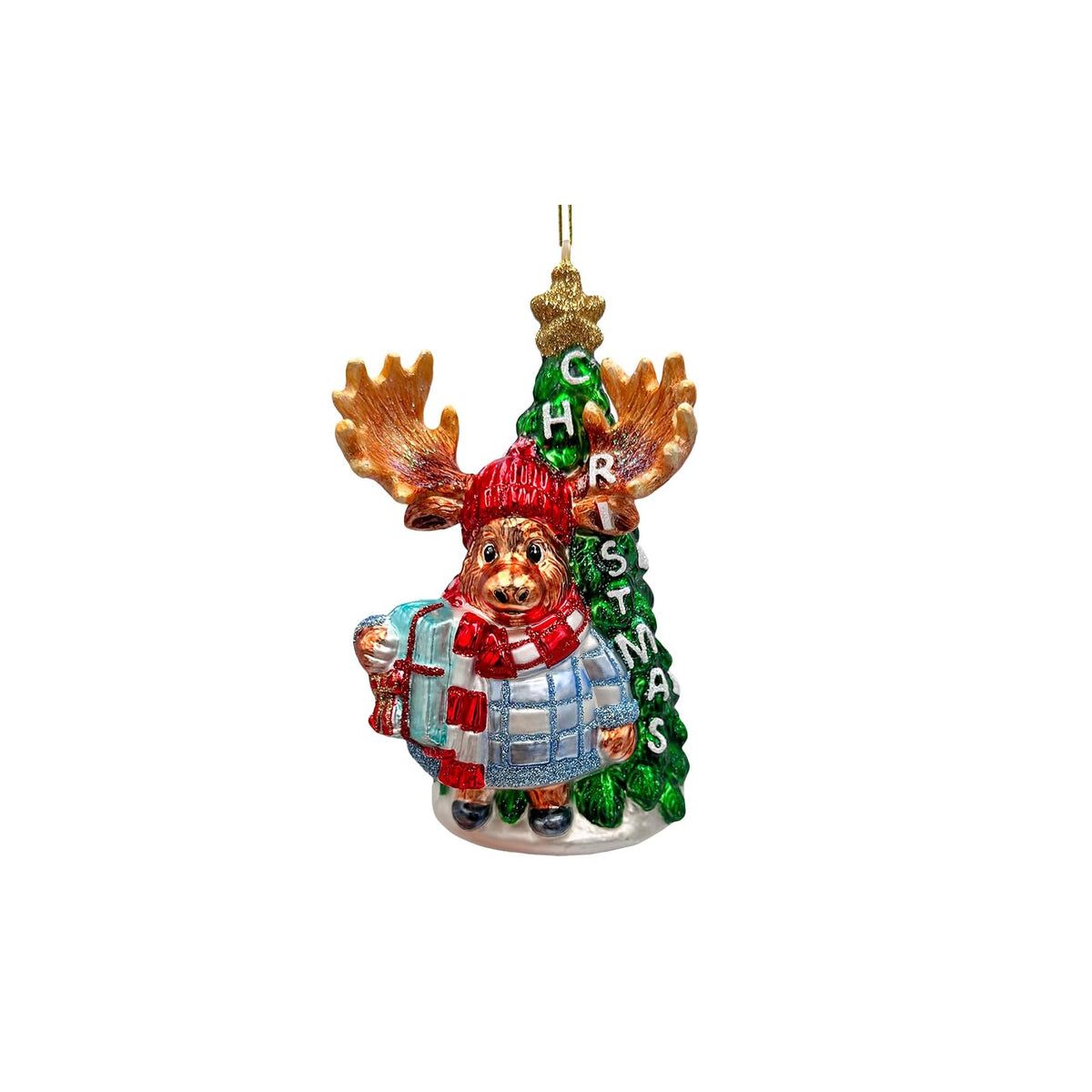 OrnamentallyYou Hanging Ornament, 3.1(L) x 3in (W) x 5.4in (H), Cute Sweater Moo