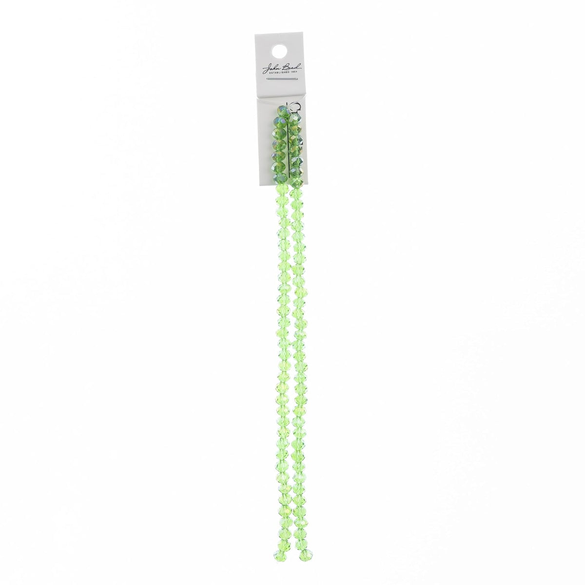 John Bead Craft Bead, 4mm x6mm, Transparent Green AB