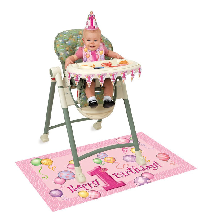 Unique Industries Unique 4 Piece 1st Birthday High Chair Decoration Kit, Pink (23907)