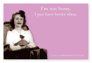 Shannon Martin Girl Designer Self Stick Note, 3.25 x 4.38 inches, Not Bossy