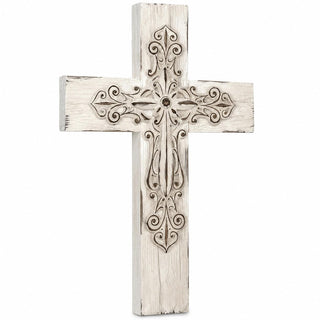 Comfy Hour 13 Inch Cross for Wall, White Wall Cross Decor