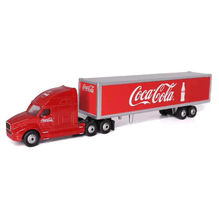 Classic Long Hauler Tractor Trailer Coca-Cola Red 1/87 (HO) Scale Diecast Model by Motorcity Classics 487010