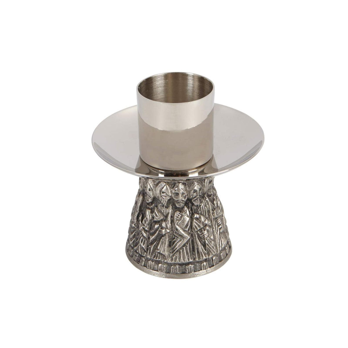 Religious Candle Holder Candle Holder, Nickel