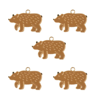 John Bead Charm, 20x30mm, BROWN