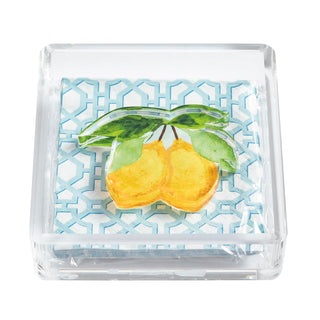 Mud Pie Napkin Holder, caddy 6" x 6", Yellow