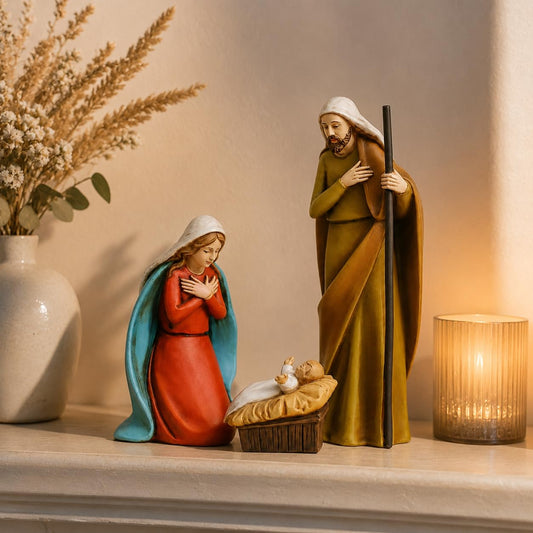 Comfy Hour 5 Inch Holy Family Nativity Figurine, Manger Scene, 1 Piece