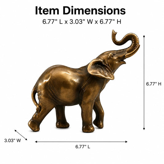 Comfy Hour 6" Elephant Decorative Tabletop Figurine, Bronze
