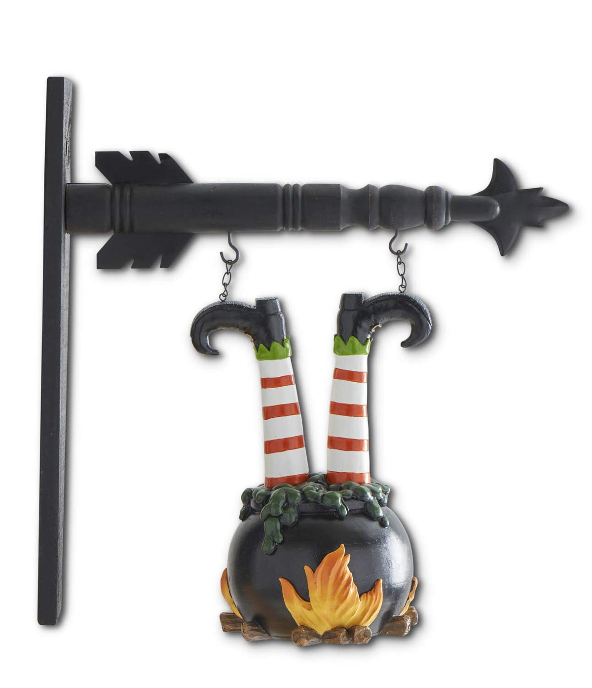 K&K Interiors 41985A 12 Inch Witch Legs in Cauldron Arrow Replacement, Black
