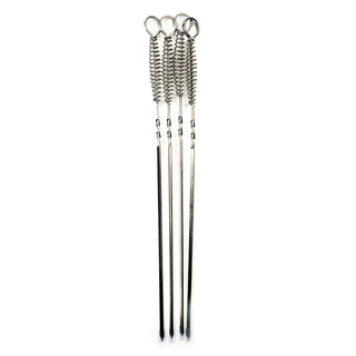 RSVP International Skewer, 14" Spring, 4 Piece, Stainless Steel