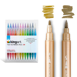 KINGART Marking Pen, Red, Red Orange, Salmon, Peach, Yellow, Neon Yellow, Green