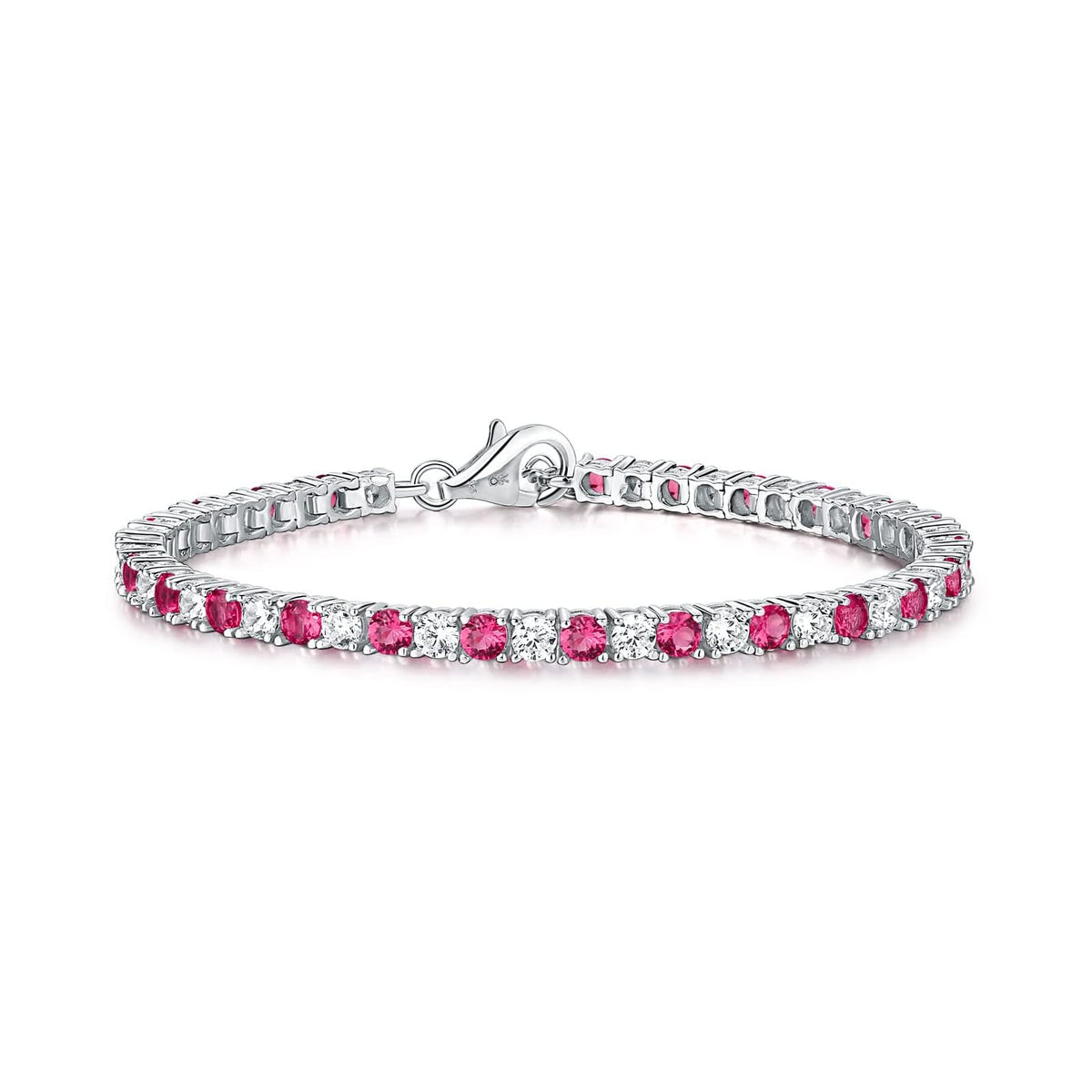 Diamond Treats Bracelet, M/L, Pink-Red/Silver