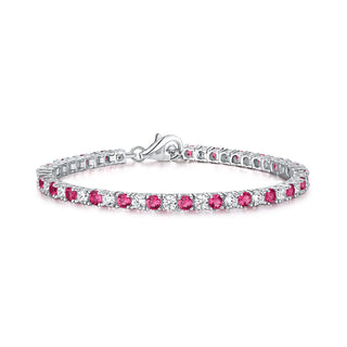 Diamond Treats Bracelet, M/L, Pink-Red/Silver