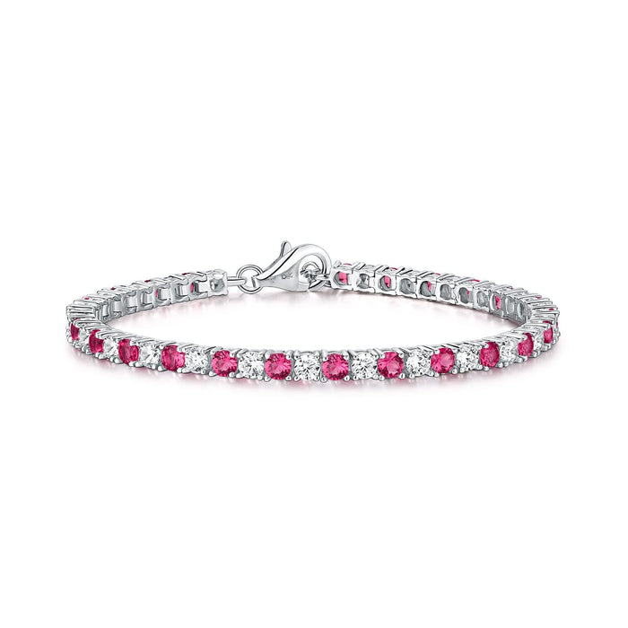 Diamond Treats Bracelet, M/L, Pink-Red/Silver
