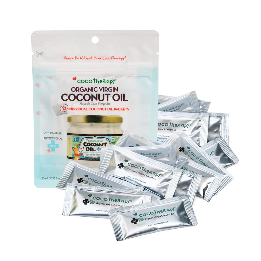 CocoTherapy Organic Virgin Coconut Oil Portable Packets, 12 x 10 ml Packets