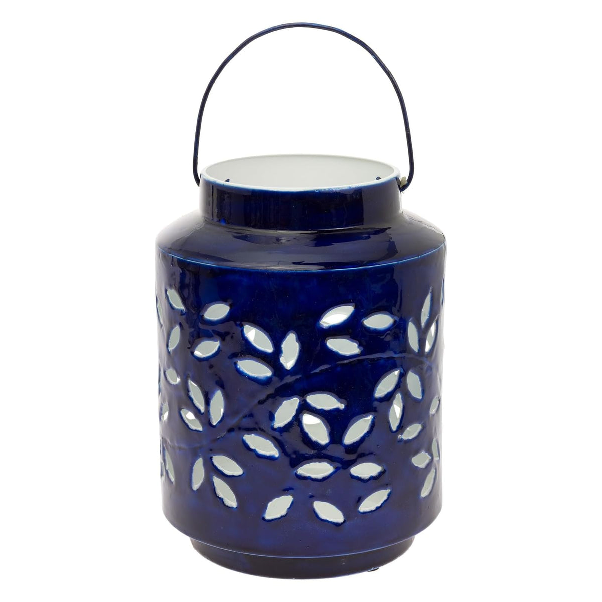 Boston International Candle Holder, Large, Navy Blue