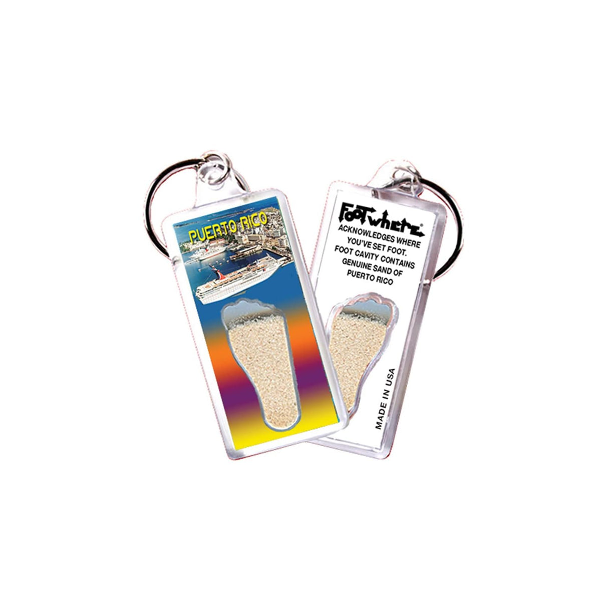 FootWhere Keychain, Small, Pr102 - Port-o-call