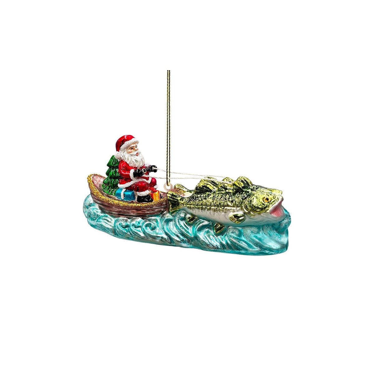 OrnamentallyYou Hanging Ornament, 5.1(L) x 1.6in (W) x 2.6in (H), Santa's Fishin