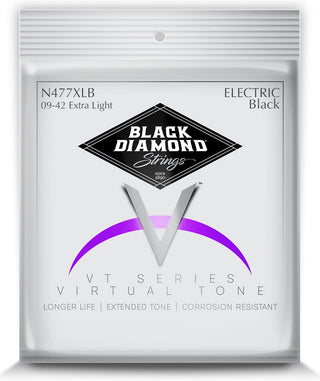 Black Diamond Strings® N477XLB Electric Black Coated Electric 09-42 Extra Light Tension