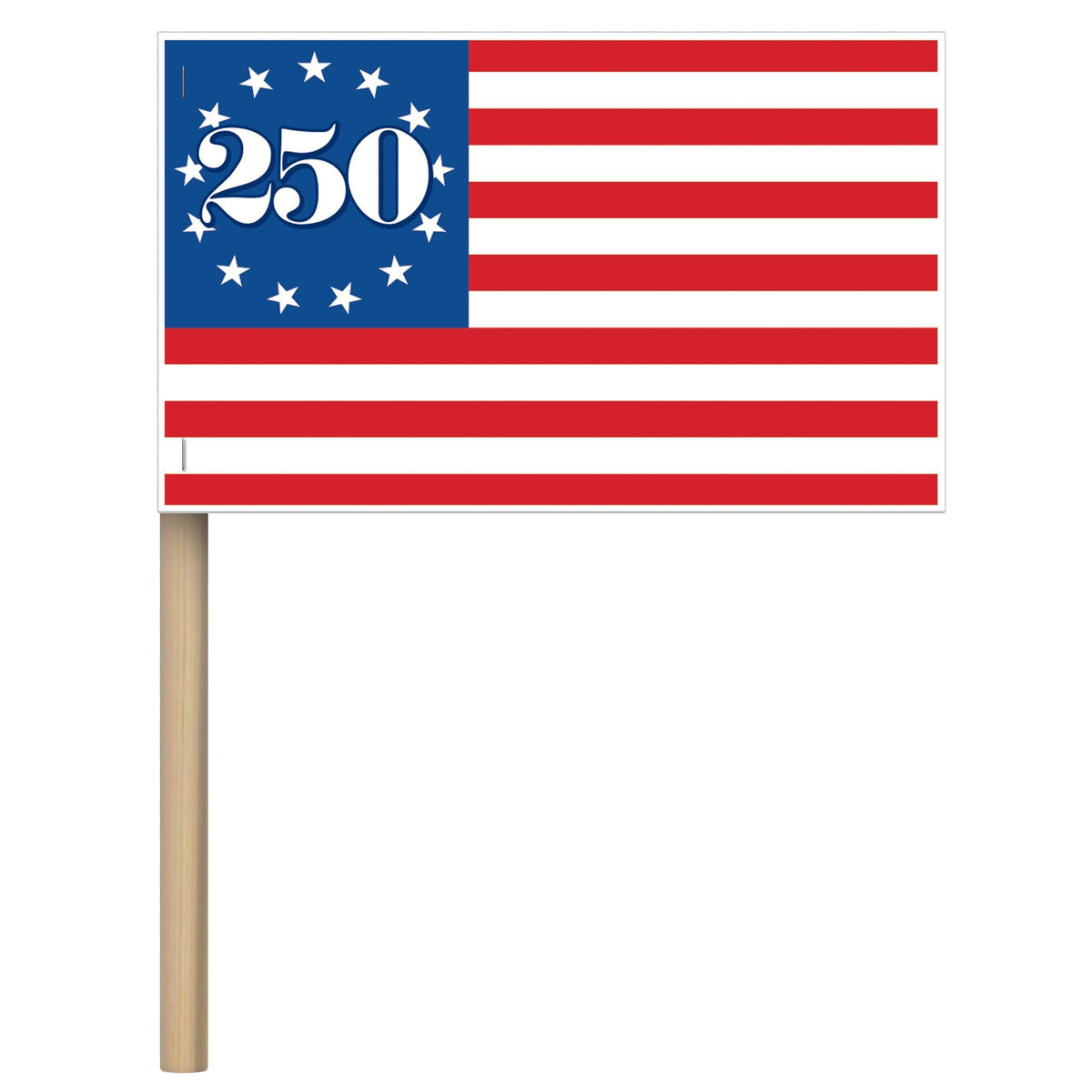 Beistle Semiquincentennial Flags, Pack of 8, Paper, Multicolor, 4"