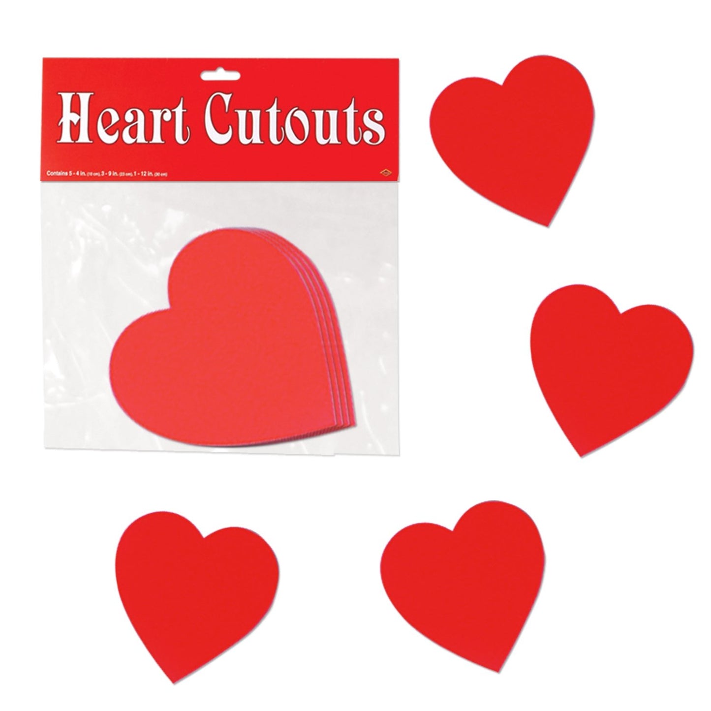 Beistle Printed Heart Cutouts, 4Ó, Red, 10 Piece Pack