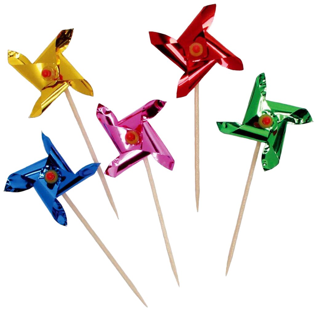 Unique Cake Topper, 4 inches, Assorted Colors, 12 Pcs