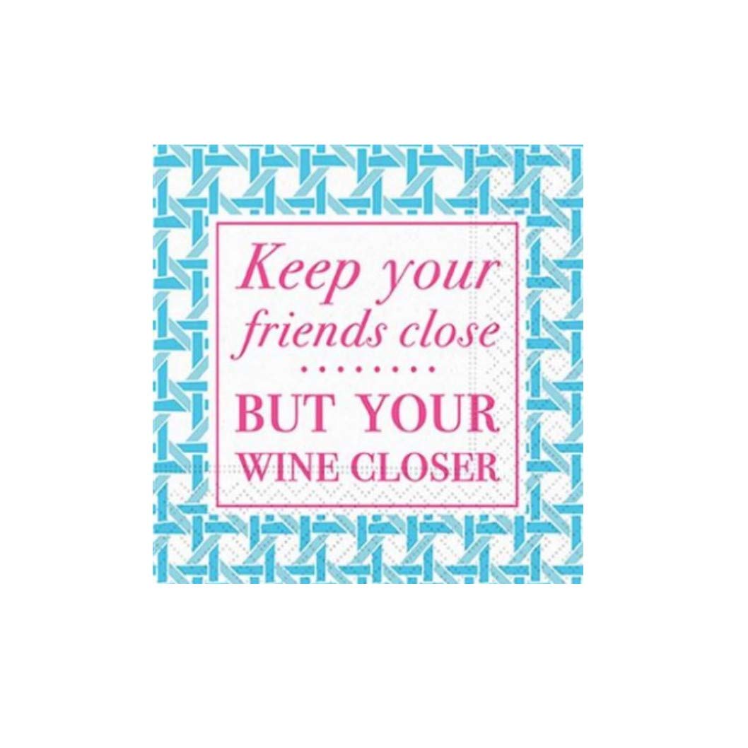 Design Design 624-10061 Keep Your Friends Close Beverage Napkin, Multicolor