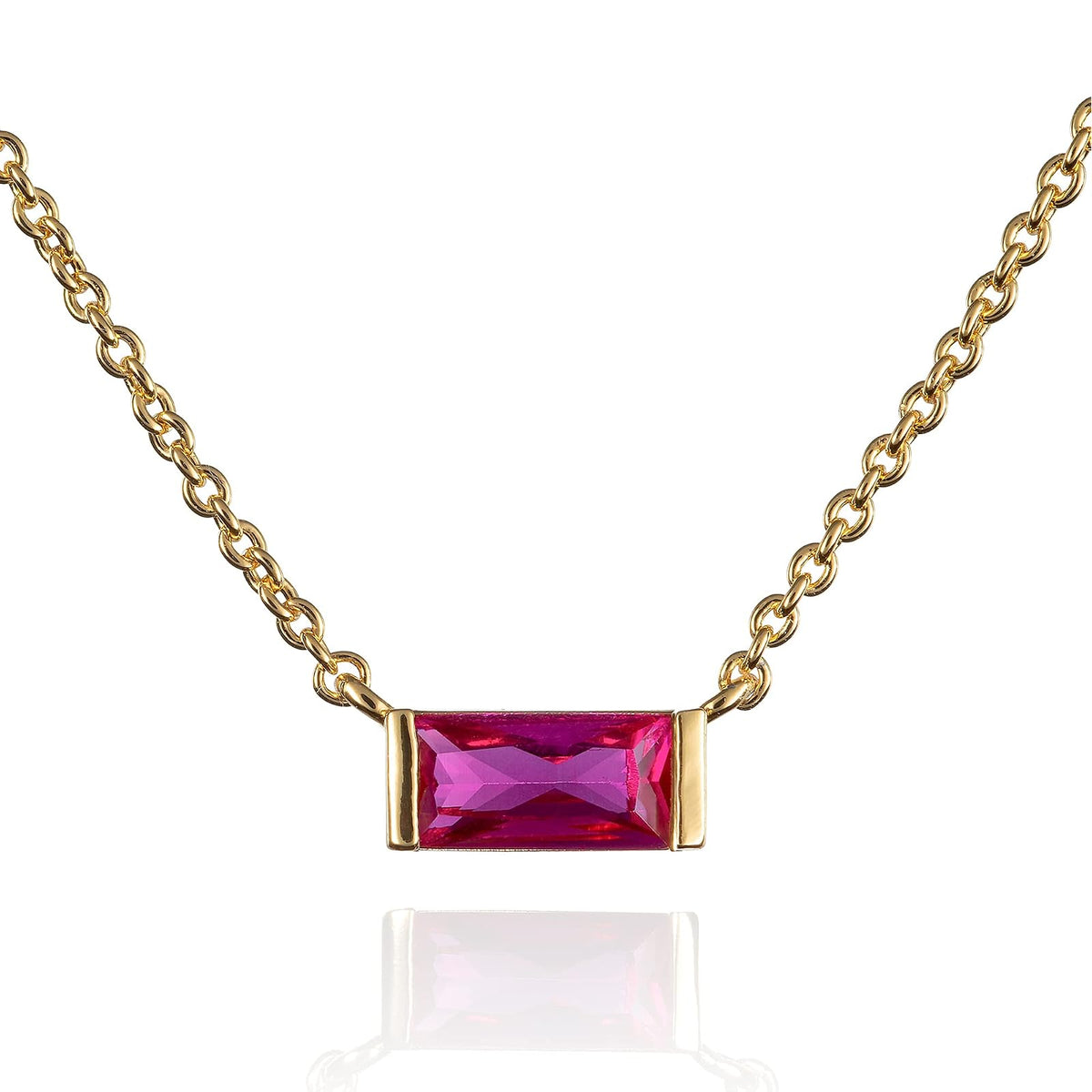 namana Necklace, 16 inches, Dark Pink