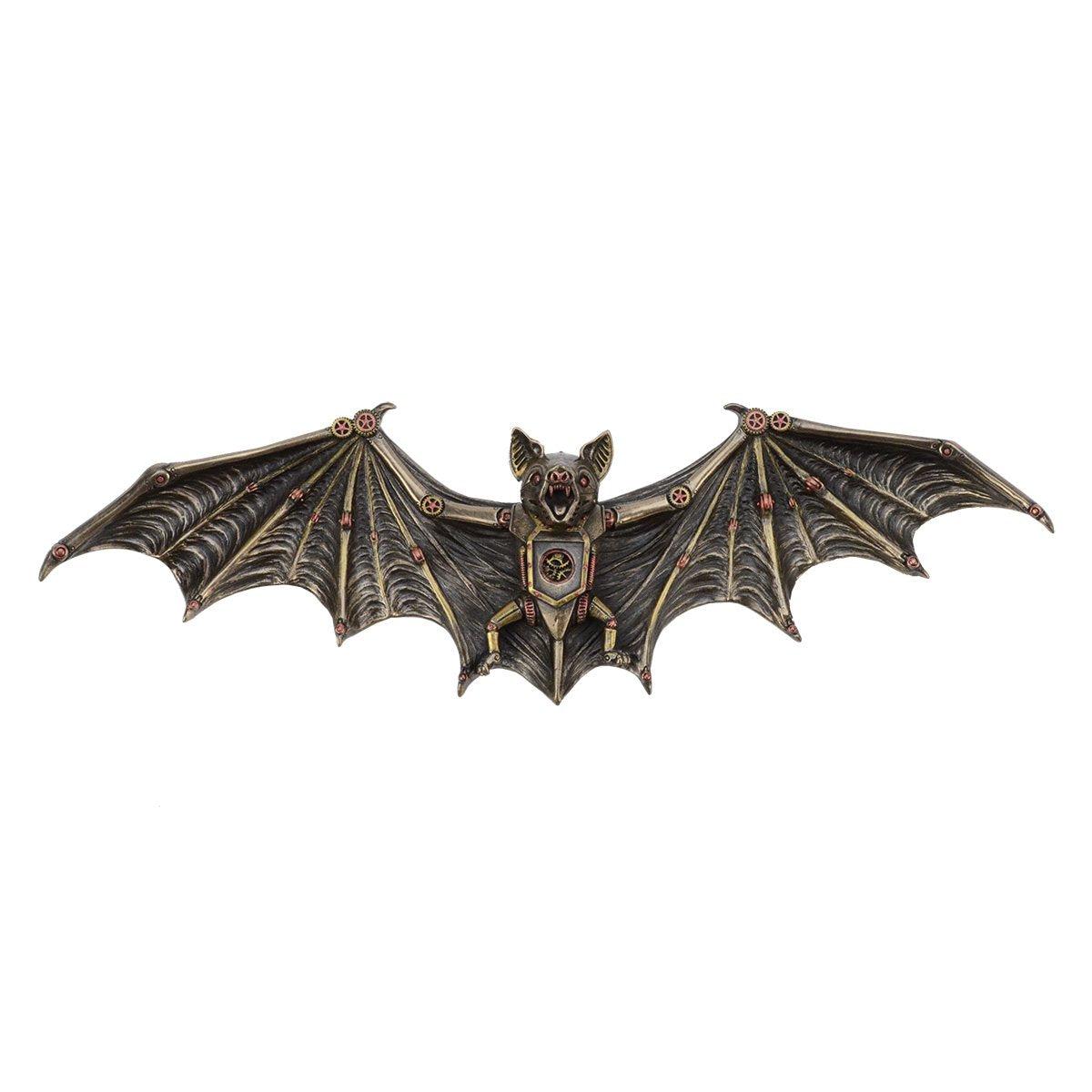 Unicorn Studio Steampunk Flying Bat Wall Plaque 13.75" L Cold Cast Bronze