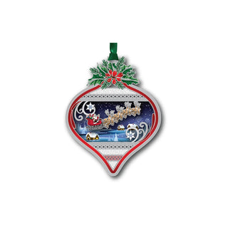 Beacon Design Hanging Ornament, 3.2" x 2.4", Christmas Scene Bulb