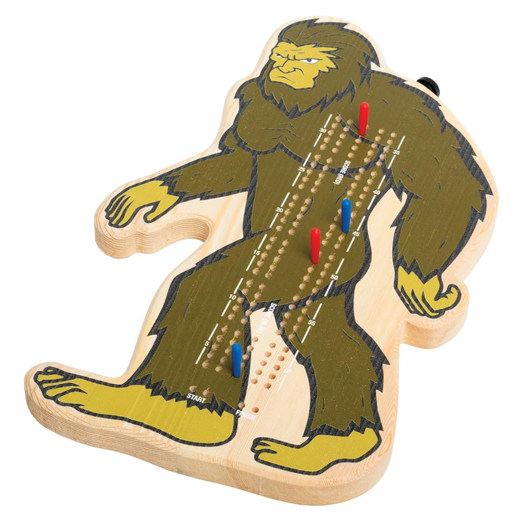 Lipco Bigfoot Cribbage Board, Wood, 12-inches Length, Funs and Games