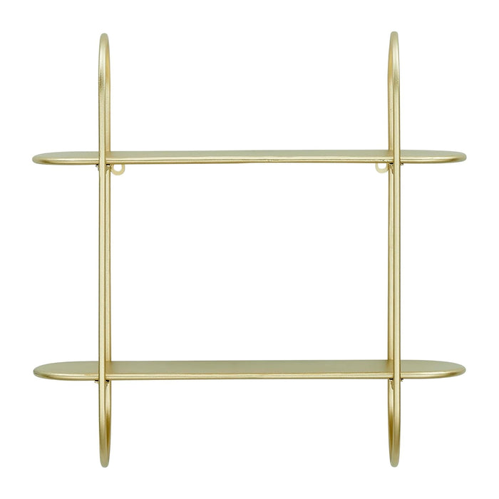 Danya B. Two-Tier Warm Gold Metal Hanging Bracket Wall Mounted Shelf