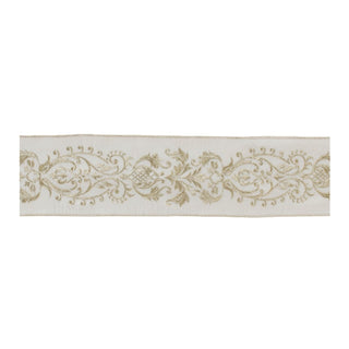 Melrose Decorative Ribbon Trim, 4" x 5 yards, white