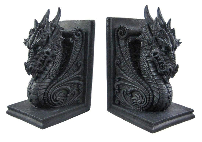 Pacific Trading Gothic Dragon Bookends Midieval Book Ends Evil Medieval 8266