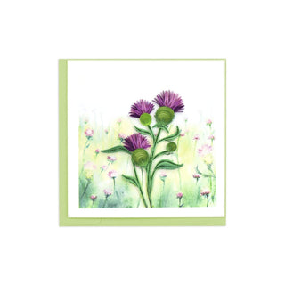 Quilling Card Greeting Card, 6 inches x 6 inches, Purple