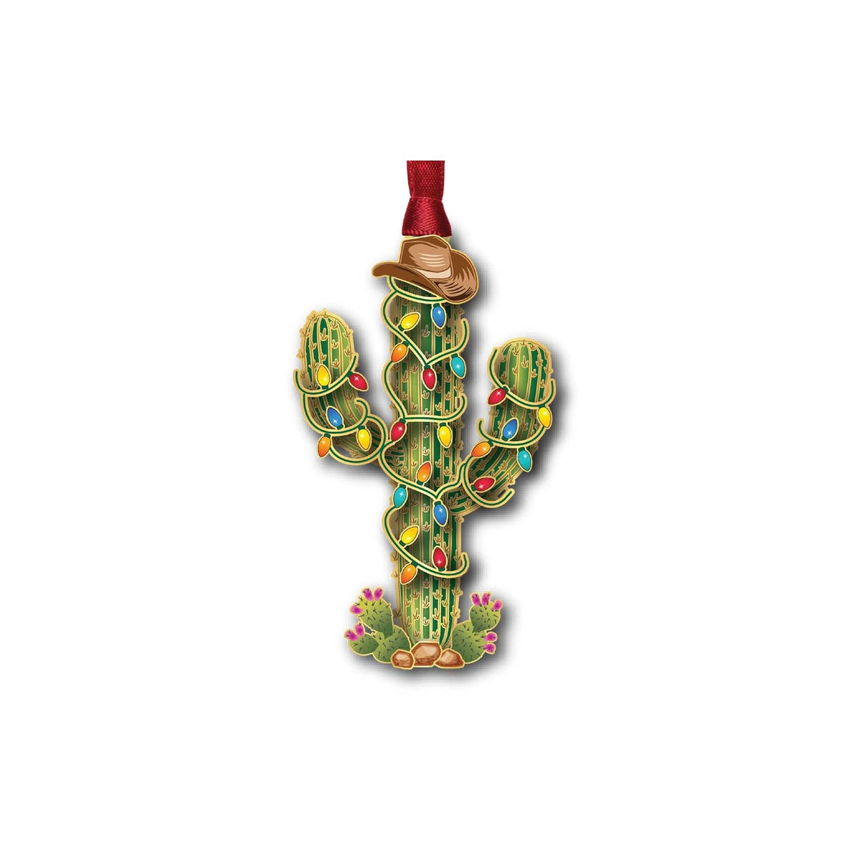 Beacon Design Hanging Ornament, 3.4" x 1.9", Gold,red