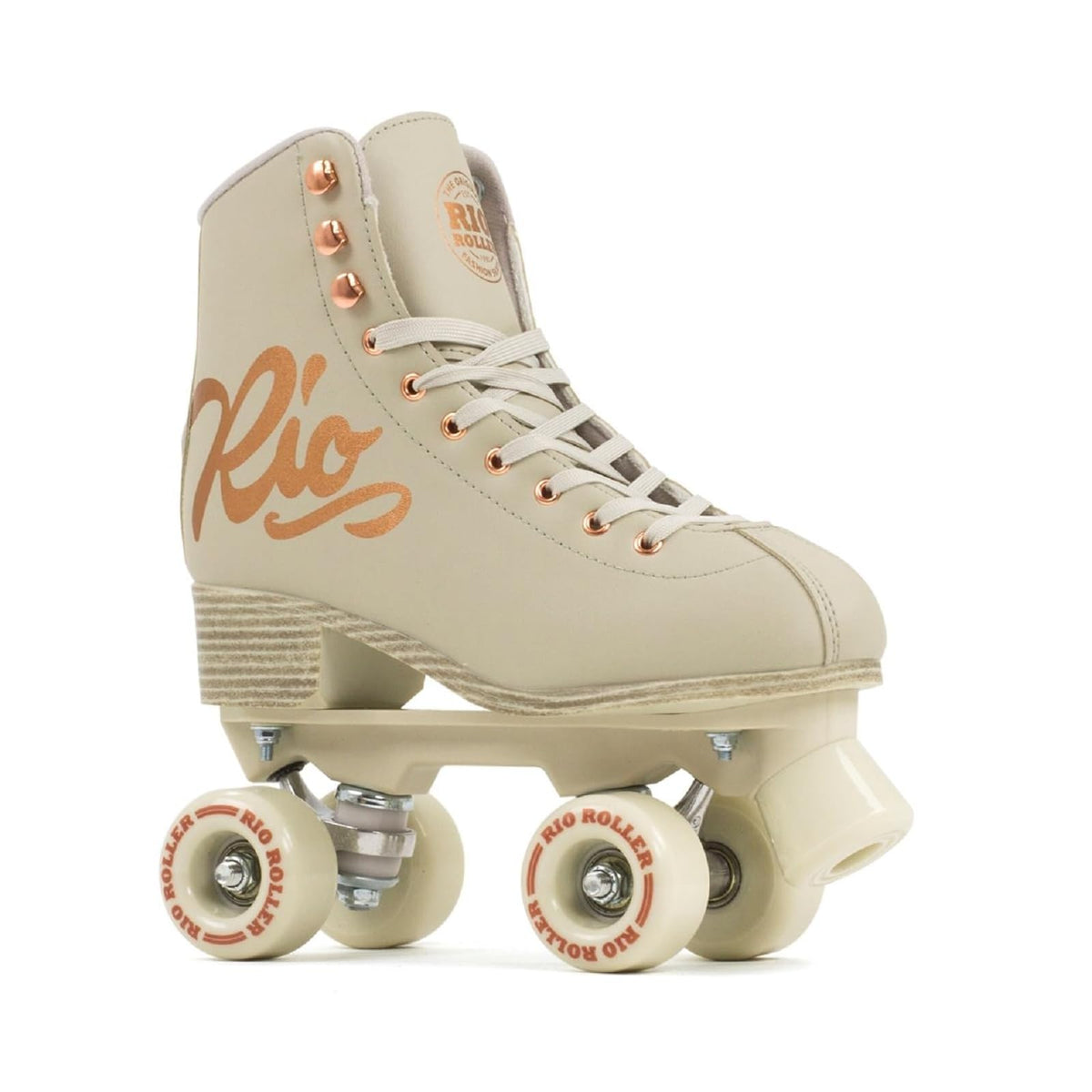Rio Roller Roller Skate, UK 8 (U.S. Ladies 10), Cream/Rose Gold