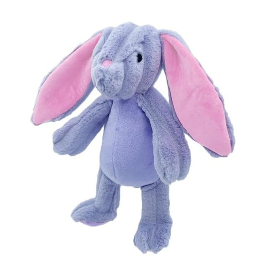 Pet Lou Farm Friends Rabbit, 16-inches Height, Light Purple and Pink, Squeak Toy, Plush, Pet Toys and Supplies