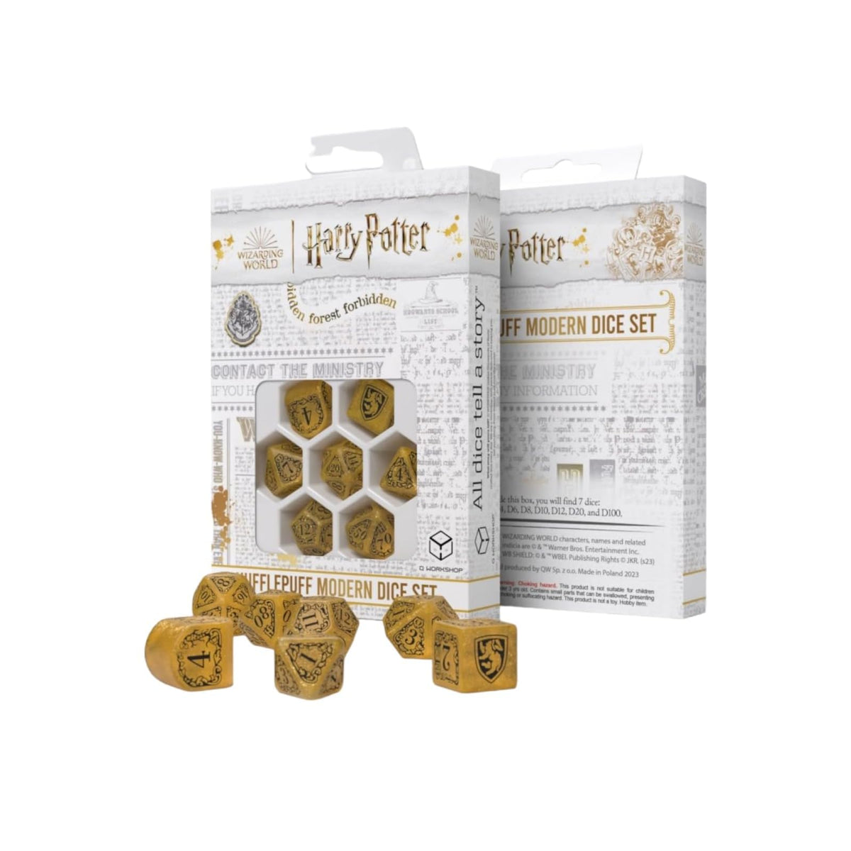 Q Workshop Game Dice, 16mm, Yellow