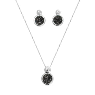 BStones Jewelry Set, White Gold, Titanuim Druzy