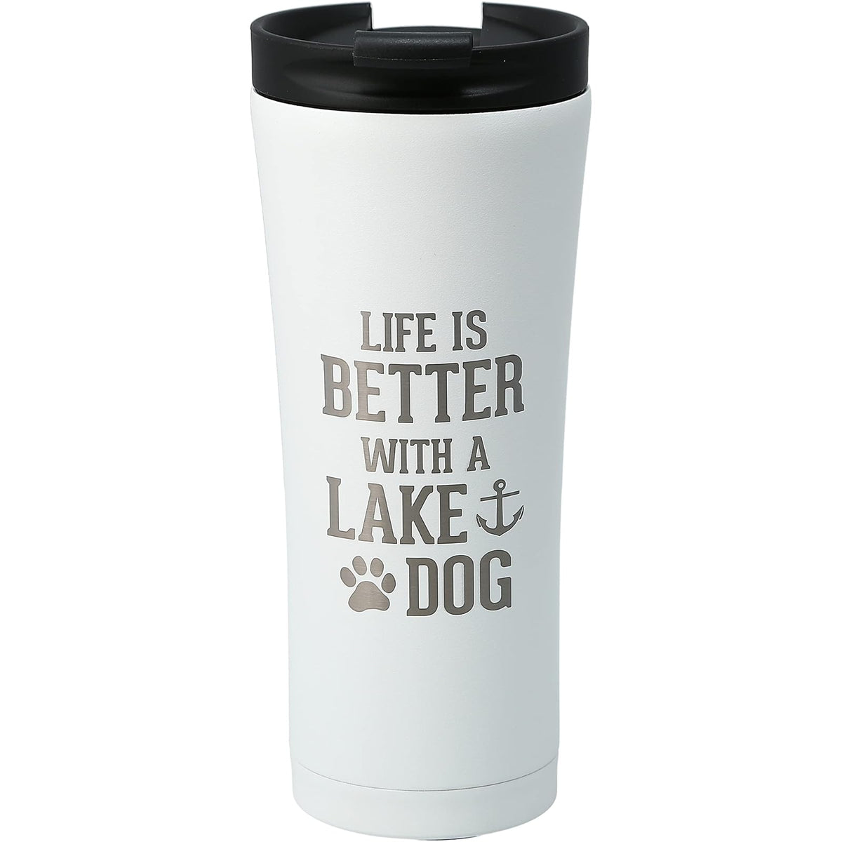 Pavilion Gift Company Drinking Cup, 17 Ounces, White, Silver, Black