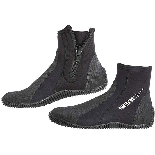 SEAC 5mm Regular Neoprene Boot, Black, X-Small (4.½/5.½)