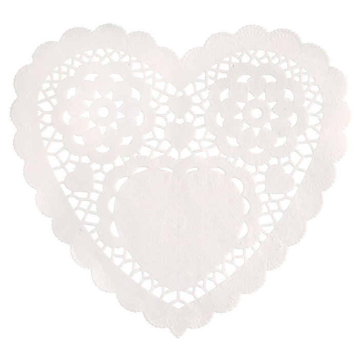 Unique Industries 6" White Heart Paper Doilies, 30ct