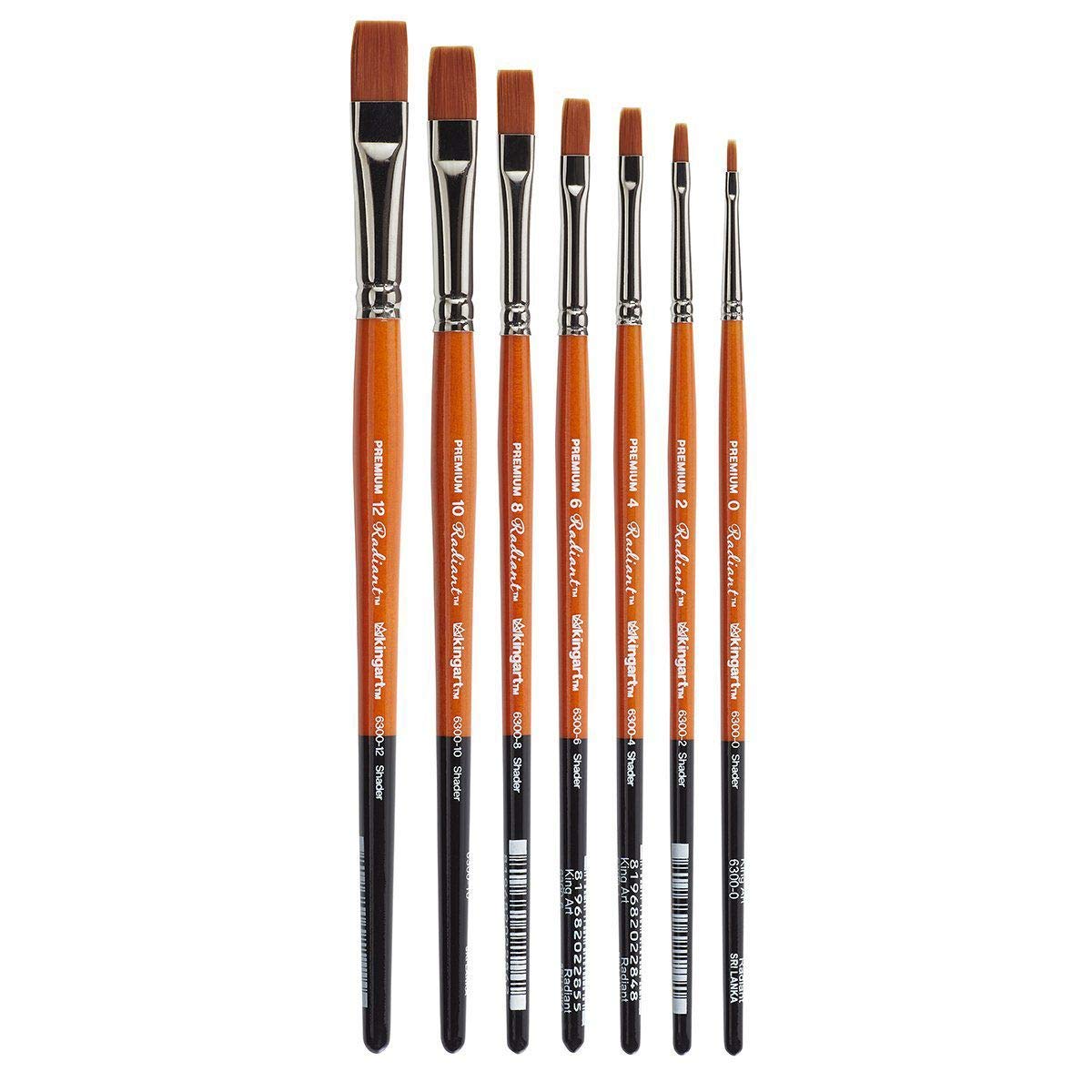 KINGART Radiant 6300 Series, Taklon Shader Set 7 Pc.