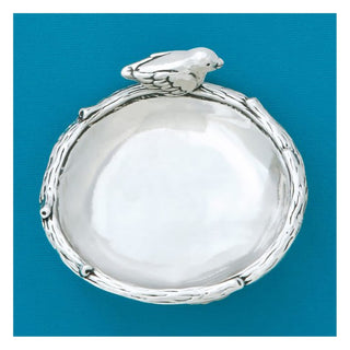Basic Spirit Small Mini Whimsy Handcrafted Pewter Trinket Bowl Dish for Jewelry Soup Nature Lover