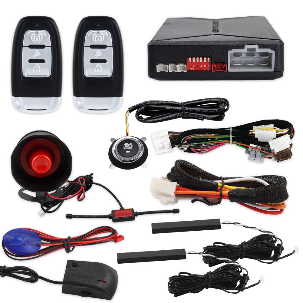 EASYGUARD EC010-SR PKE car Alarm Remote Starter keyless Start Push Start Button keyless Entry Shock Warning Proximity Lock Unlock DC12V