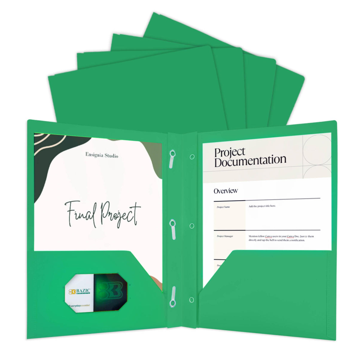 BAZIC PRODUCTS File Folder, Letter, Green