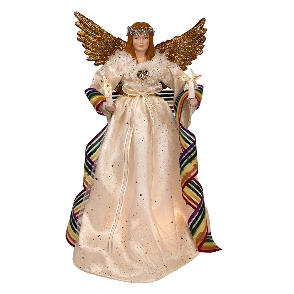Kurt S. Adler Tree Topper, 14 Inches, White